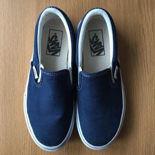 ヴァンズ(VANS)の定番！VANS スニーカースリッポンネイビーキッズ22cm(スニーカー)