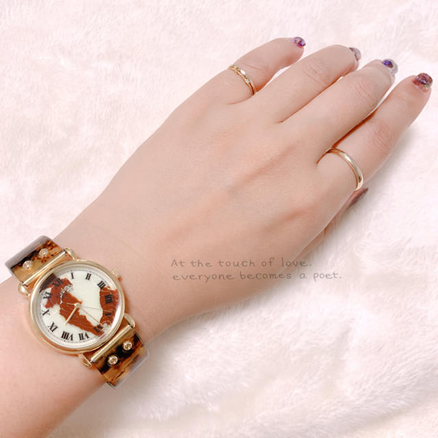 【Marbloid】DAIGEL CRAFTマーブルカラー腕時計 稼働品 美品 レディースのファッション小物(腕時計)の商品写真