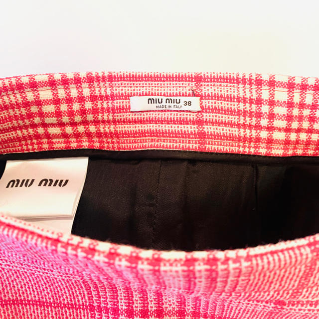 miumiu(ミュウミュウ)のmiumiu チェックスカート ピンク レディースのスカート(ロングスカート)の商品写真