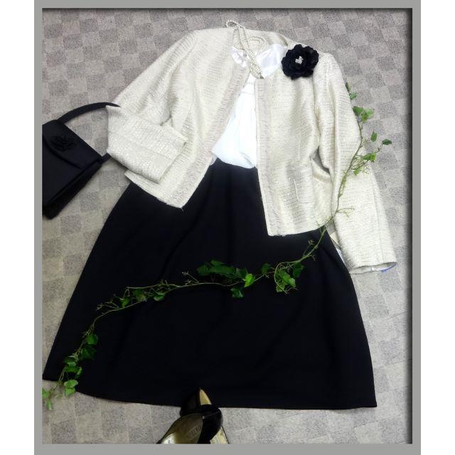 【新品】17号　オフベージュJK×OP 　2382 レディースのフォーマル/ドレス(スーツ)の商品写真