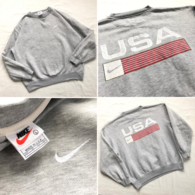 NIKE(ナイキ)のUSA製 90s NIKE スウェット ナイキ swoosh usa 星条旗 メンズのトップス(スウェット)の商品写真