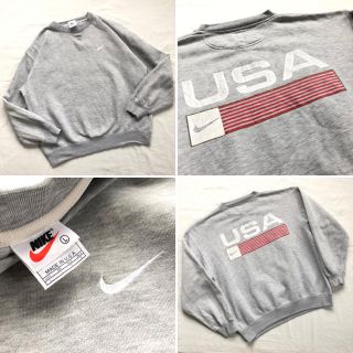 ナイキ(NIKE)のUSA製 90s NIKE スウェット ナイキ swoosh usa 星条旗(スウェット)