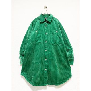 コムデギャルソン(COMME des GARCONS)のvintage ヴィンテージ 90s 太畝 コーデュロイ グリーン 緑 シャツ(シャツ)