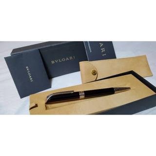 ブルガリ(BVLGARI)の正規レア ブルガリ クラシック エンブレムロゴボールペン黒 14cm 付属品完備(ペン/マーカー)