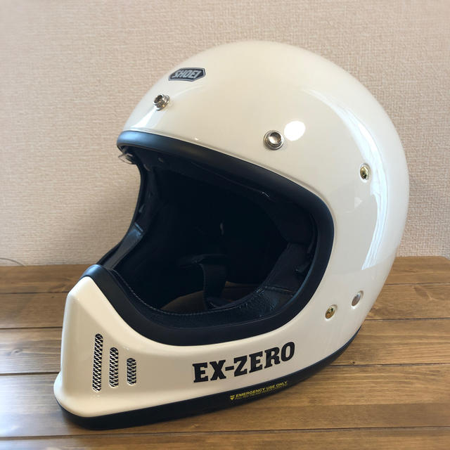 【美品】EX-ZERO オフホワイト　Lサイズ　バイザー付きインナー洗濯済み