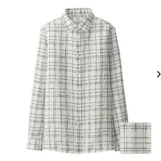 ユニクロ(UNIQLO)の【☆ごさく様専用☆】プレミアムリネンチェックシャツ(シャツ/ブラウス(長袖/七分))