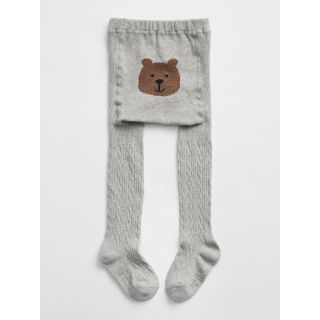 新品未使用babygap ケーブルニットくまさんタイツグレー