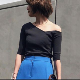 アメリヴィンテージ(Ameri VINTAGE)のAmeri VINTAGE TRIANGLE ONE SHOULDER KNIT(カットソー(半袖/袖なし))