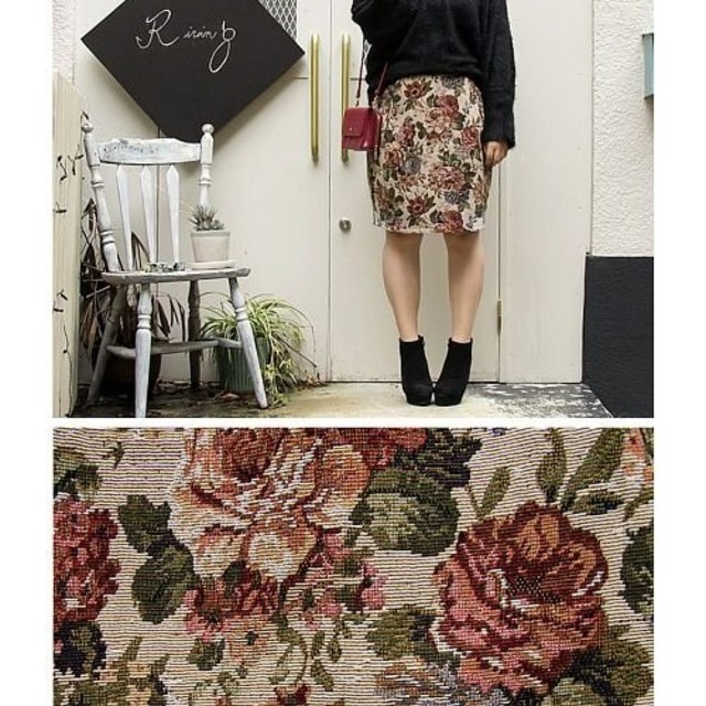 clette(クレット)のclette ゴブランスカート 大きいサイズ レディースのスカート(ひざ丈スカート)の商品写真