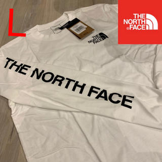 ザノースフェイス(THE NORTH FACE)のL 白 THE NORTH FACE 袖ロゴ ロンT ノースフェイス パーカー(Tシャツ/カットソー(七分/長袖))