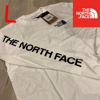 ザノースフェイス(THE NORTH FACE)のL 白 THE NORTH FACE 袖ロゴ ロンT ノースフェイス パーカー(Tシャツ/カットソー(七分/長袖))