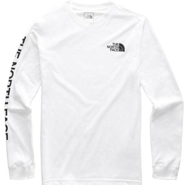 THE NORTH FACE(ザノースフェイス)のM 白 THE NORTH FACE 袖ロゴ ロンT ノースフェイス パーカー メンズのトップス(Tシャツ/カットソー(七分/長袖))の商品写真