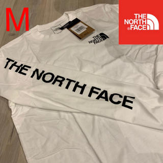 ザノースフェイス(THE NORTH FACE)のM 白 THE NORTH FACE 袖ロゴ ロンT ノースフェイス パーカー(Tシャツ/カットソー(七分/長袖))