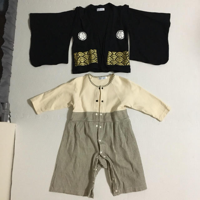 袴ロンパース　90 キッズ/ベビー/マタニティのキッズ服男の子用(90cm~)(和服/着物)の商品写真