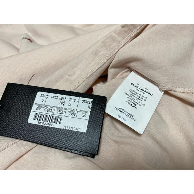 Saint Laurent(サンローラン)のサンローラン スモールロゴ Tシャツ XS ピンク 国内正規品 メンズのトップス(Tシャツ/カットソー(半袖/袖なし))の商品写真