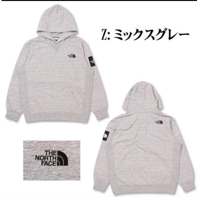 THE NORTH FACE(ザノースフェイス)のノースフェイス   スクエアロゴフーディ NT12035 ミックスグレー メンズのトップス(パーカー)の商品写真