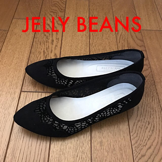 JELLY BEANS(ジェリービーンズ)のJELLY BEANS レース パンプス 黒 23.5cm レディースの靴/シューズ(ハイヒール/パンプス)の商品写真