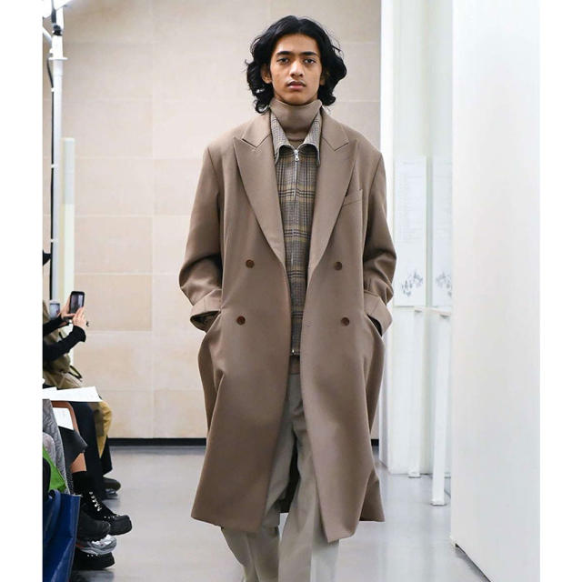 【タグ付き】 AURALEE MELTON DOUBLE COAT ブラウン 3 メンズのジャケット/アウター(チェスターコート)の商品写真