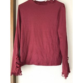 マジェスティックレゴン(MAJESTIC LEGON)のマジェスティックレゴン　袖リボン付き長袖トップス　カットソー(Tシャツ/カットソー(七分/長袖))