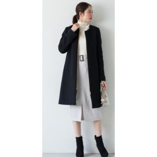 ラウンジドレス(Loungedress)のラウンジドレス　ノーカラーコート　今季　新品　送料込み(ロングコート)