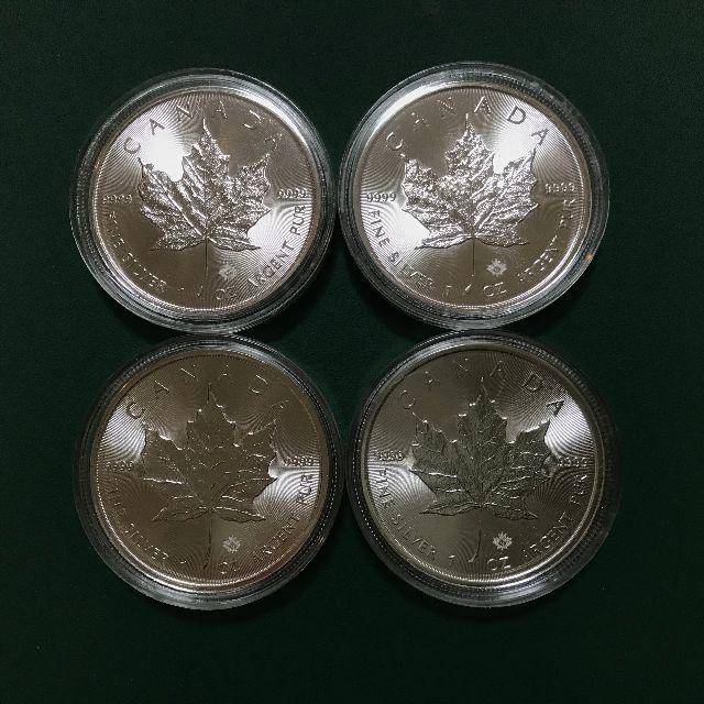 メイプルリーフ銀貨4枚セット(2018年)　－1オンス,1oz,純銀,コイン貨幣