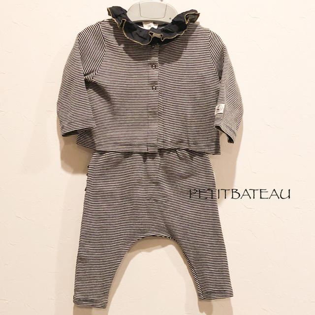 PETIT BATEAU(プチバトー)のPETITBATEAU(プチバトー)インナー付セットアップ 6m67cm キッズ/ベビー/マタニティのベビー服(~85cm)(カーディガン/ボレロ)の商品写真