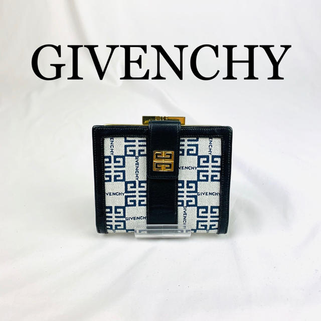 美品　GIVENCHY 二つ折り財布  ロゴ金具折り財布