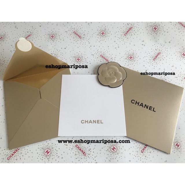 CHANEL(シャネル)のシャネル レア♪メッセージカード & 封筒のセット 素敵なゴールド ココマーク  ハンドメイドの文具/ステーショナリー(カード/レター/ラッピング)の商品写真