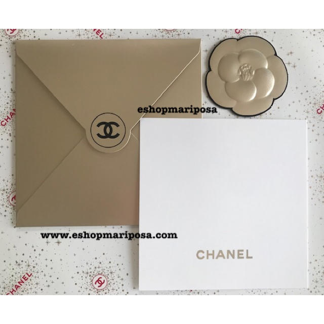 CHANEL(シャネル)のシャネル レア♪メッセージカード & 封筒のセット 素敵なゴールド ココマーク  ハンドメイドの文具/ステーショナリー(カード/レター/ラッピング)の商品写真