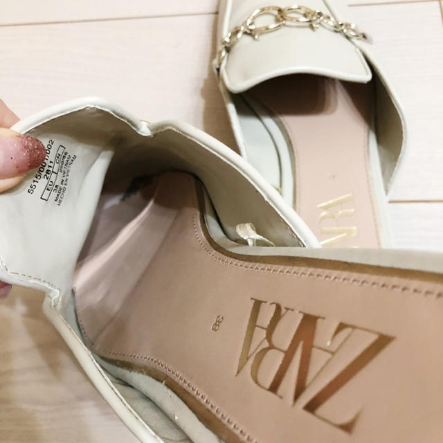 ZARA(ザラ)のZARA👠レザーミュールローファー レディースの靴/シューズ(ローファー/革靴)の商品写真