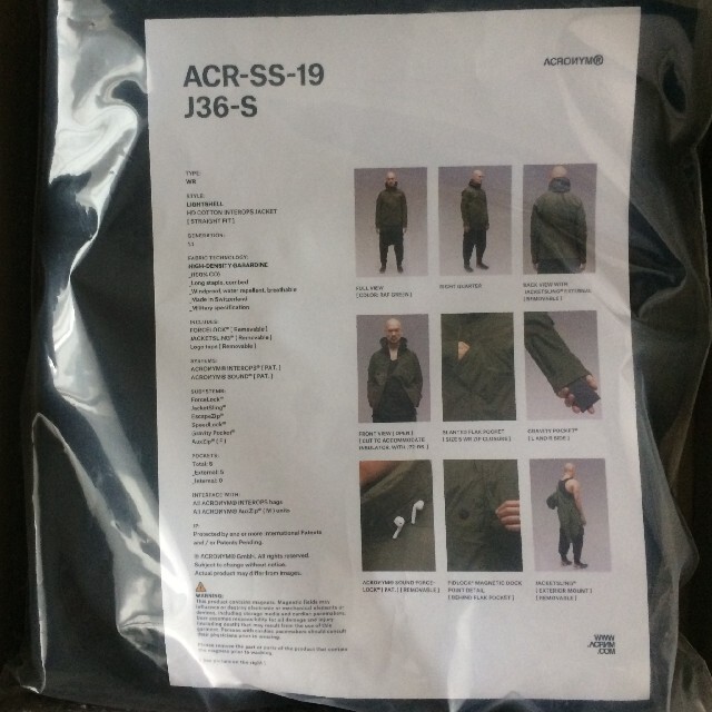 Acronym J36 S 黒 Sサイズ 新品 の通販 By Rakumaru S Shop ラクマ