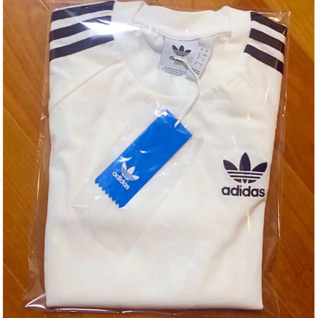 adidas(アディダス)のアディダス コットン長袖Tシャツ ホワイト Sサイズ メンズのトップス(Tシャツ/カットソー(半袖/袖なし))の商品写真