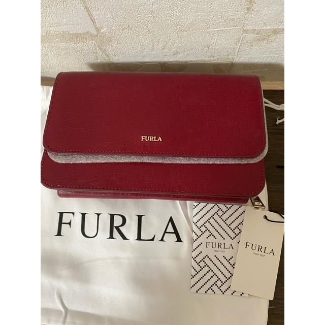 フルラ FURLA お財布ショルダーバッグ el40 新品 チェリーレッド