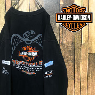 ハーレーダビッドソン(Harley Davidson)の※ レア　ハーレーダビッドソン　カナダ製　ビンテージ　ビッグロゴ　スウェット(スウェット)
