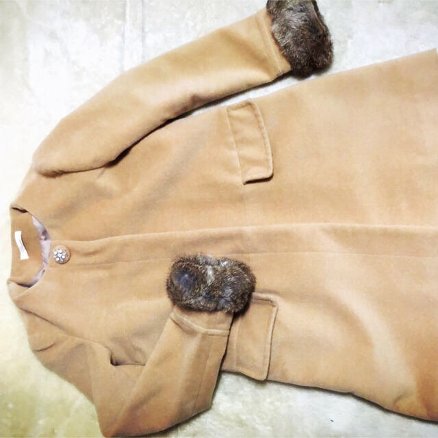FREE'S MART(フリーズマート)のビジュー付き♡ノーカラーコート レディースのジャケット/アウター(ロングコート)の商品写真