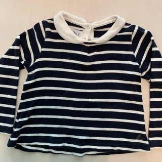 プチバトー(PETIT BATEAU)のボーダー トップス　プチバトー　80 86 90(シャツ/カットソー)