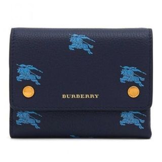 バーバリー(BURBERRY)のBURBERRY 財布 8007755 三つ折り財布 レザー ネイビー(財布)