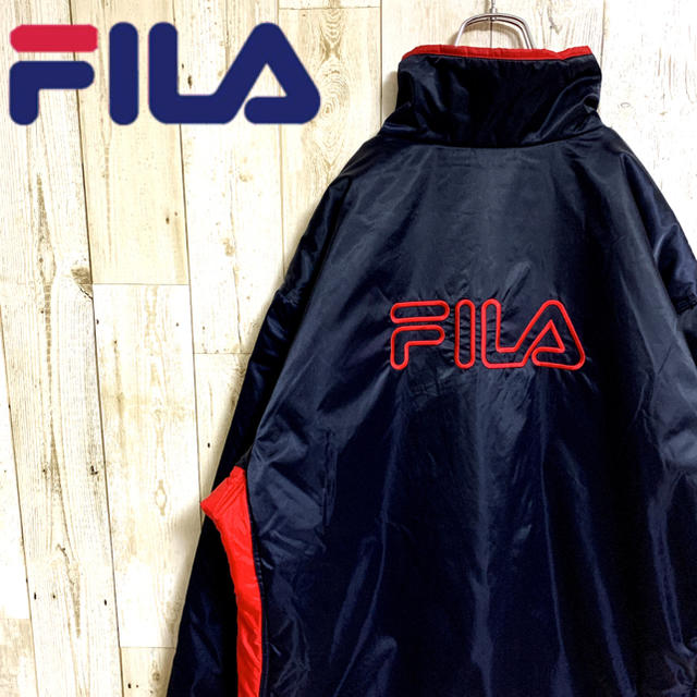 FILA(フィラ)の【激レア】フィラ☆ビッグロゴ刺繍 ブルゾン　ナイロンジャケット 肉厚 メンズのジャケット/アウター(ナイロンジャケット)の商品写真