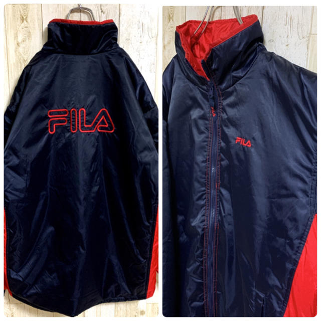 FILA(フィラ)の【激レア】フィラ☆ビッグロゴ刺繍 ブルゾン　ナイロンジャケット 肉厚 メンズのジャケット/アウター(ナイロンジャケット)の商品写真