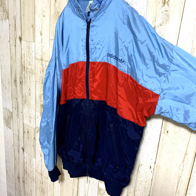 90s USReebok ナイロンジャケット トリコロールサッカー【315】