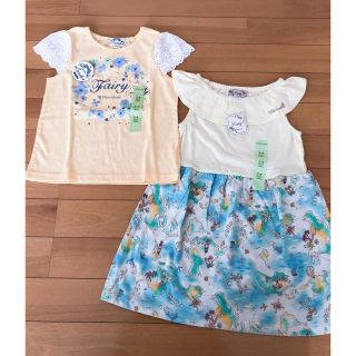 マザウェイズ(motherways)の新品タグ付き❤マザウェイズ ワンピース Tシャツ イエロー 104(ワンピース)