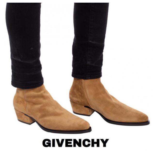 GIVENCHY ジバンシィ ジップアップレザー ブーツ 42 スエード ヒールサイズ