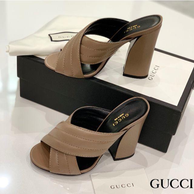 Gucci(グッチ)の1049 極美品 グッチ クロス サンダル グレージュ レディースの靴/シューズ(サンダル)の商品写真