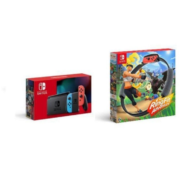 名入れ無料】 任天堂 - 新型スイッチ ネオンカラー本体 リングフィット