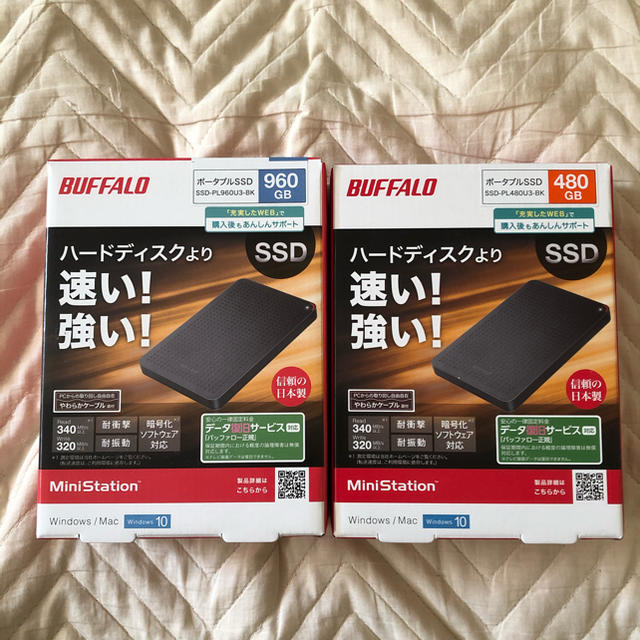 Buffalo(バッファロー)の未開封　新品　ssd 960 480 スマホ/家電/カメラのPC/タブレット(PCパーツ)の商品写真