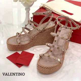 VALENTINO - 1410 美品 ヴァレンティノ ロックスタッズ ウェッジ