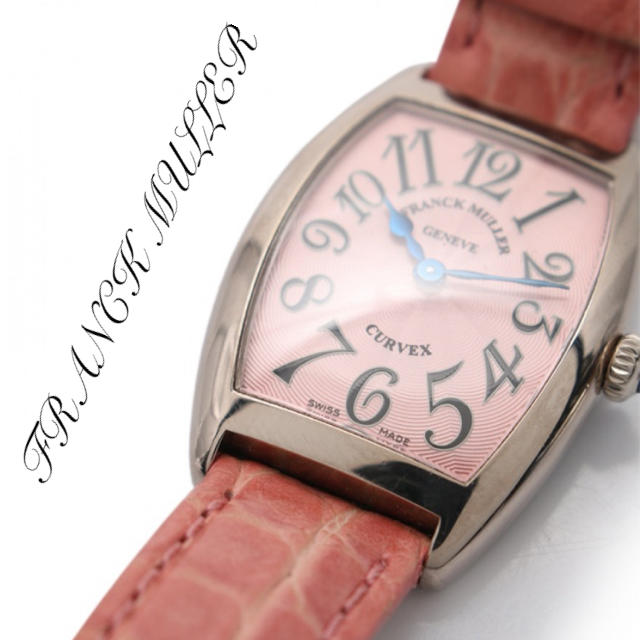 FRANCK MULLER(フランクミュラー)のフランクミュラー FRANCK MULLER 腕時計 クロコダイル ピンク文字盤 レディースのファッション小物(腕時計)の商品写真