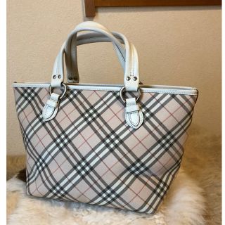 バーバリーブルーレーベル(BURBERRY BLUE LABEL)の美品本物バーバリーブルーレーベル高級レザー使いトートバッグ♫39✖️24(トートバッグ)