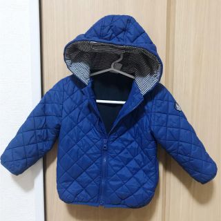 プチバトー(PETIT BATEAU)のプチバトー　中綿ジャケット　18m 81cm 青　アウター ダウンジャケット(ジャケット/コート)