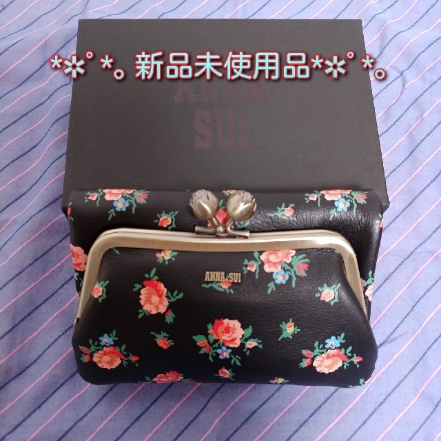 ANNA SUI - 新品 アナスイ リトルローズ がま口二つ折り財布 黒の通販 by marimo's shop｜アナスイならラクマ